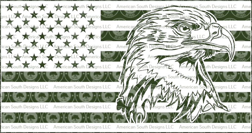 American Flag with Eagle Head