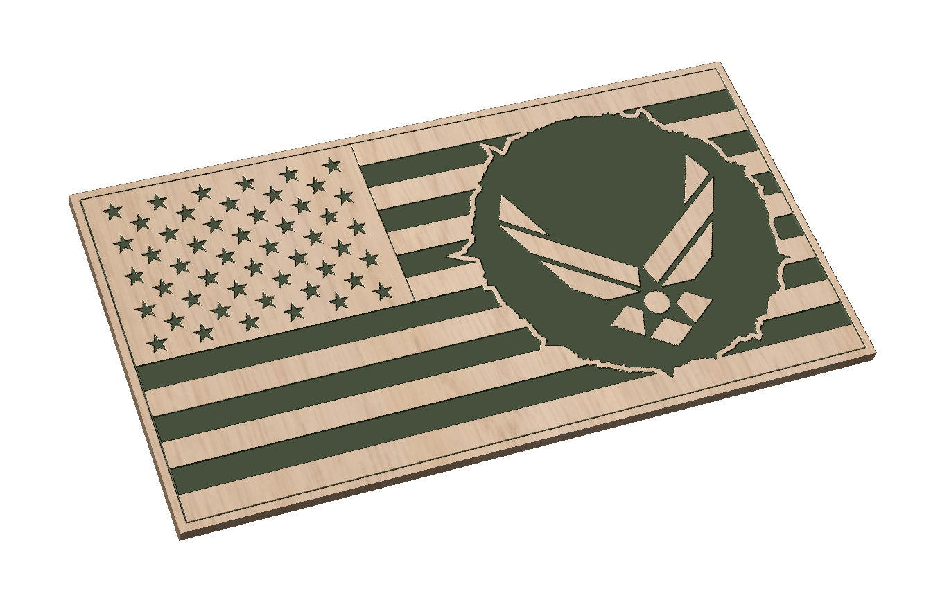 Tattered American Flag 2 with Air Force Logo SVG