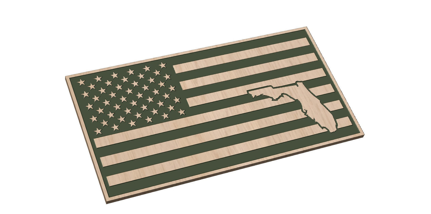 American Flag with Florida State