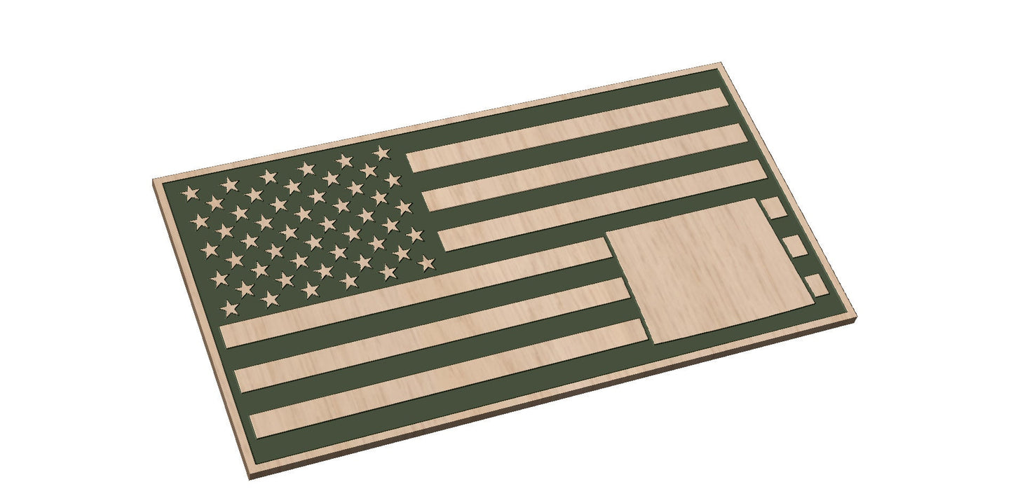 American Flag with Wyoming State