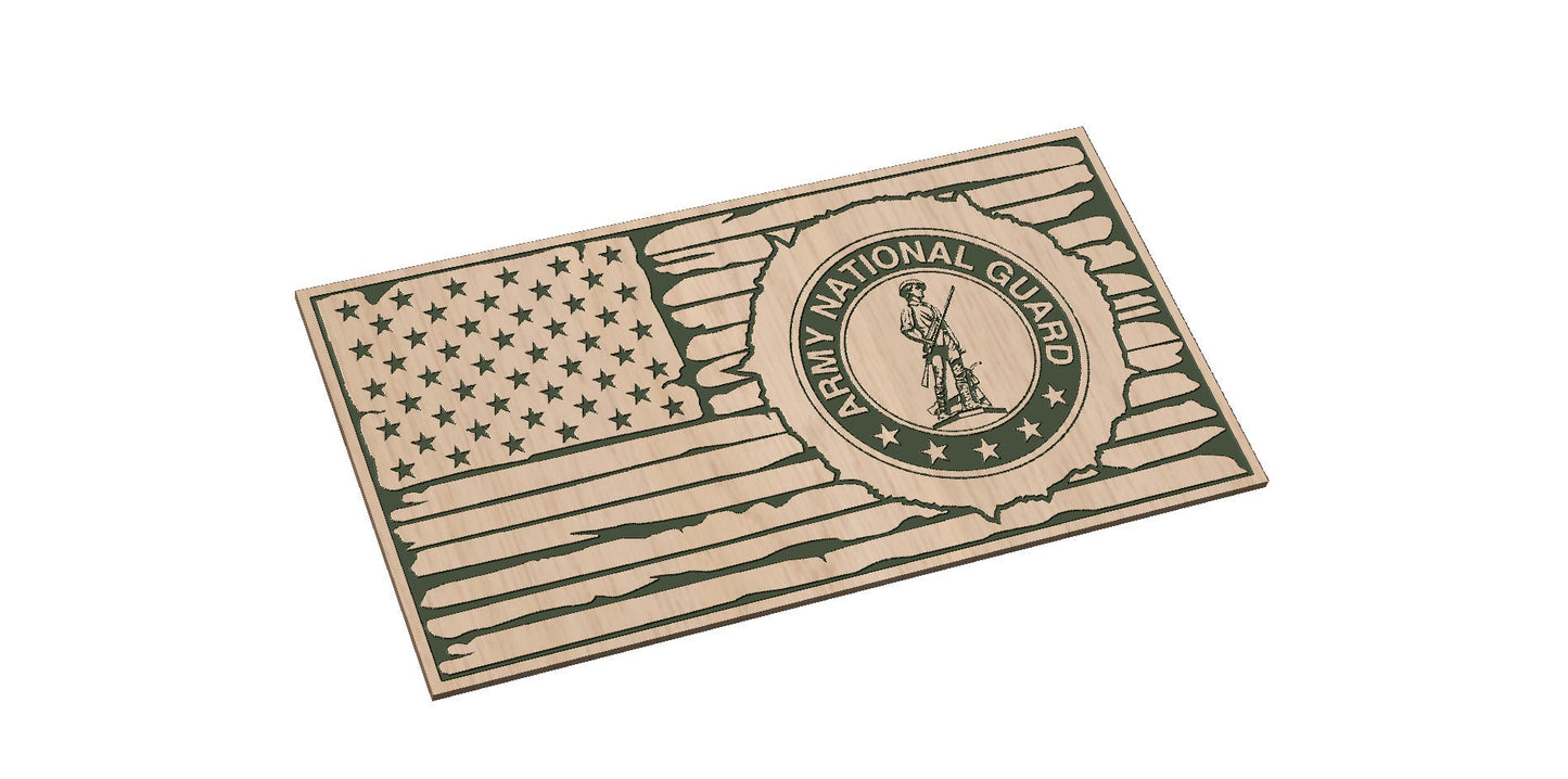 Distressed Flag Overlay with National Guard Seal