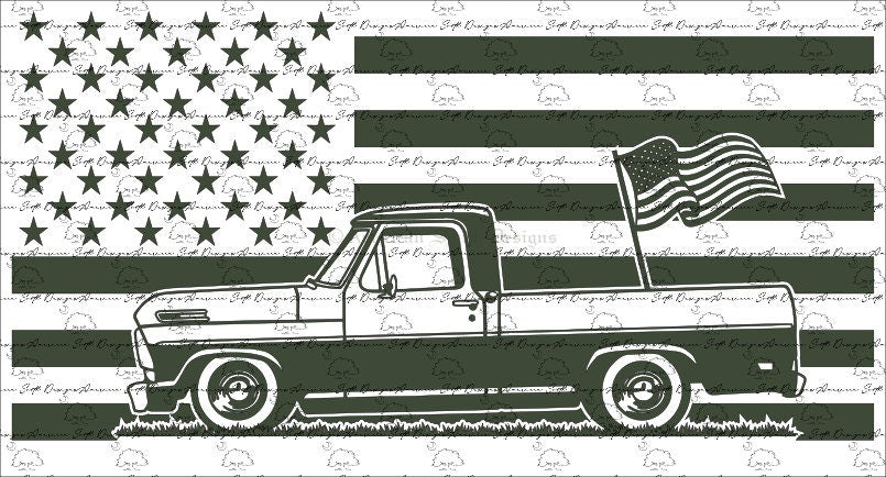 Old Truck with Flag
