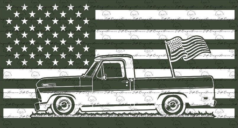 Old Truck with Flag
