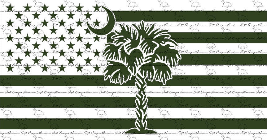 American Flag with SC Palmetto Tree