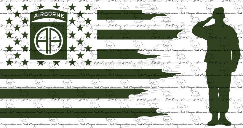 Tattered American Flag  Paratrooper SVG