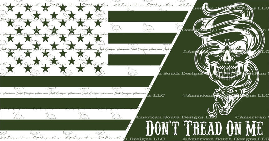Split Flag with Don't Tread on Me