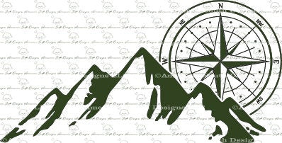 Compass with Mountain