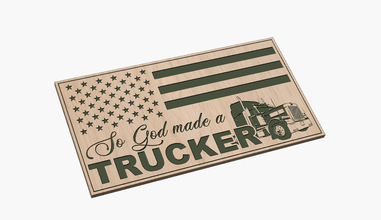 So God Made A Trucker Flag