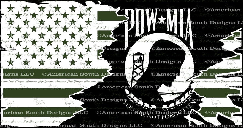 Tattered Flag Design 7  POWMIA