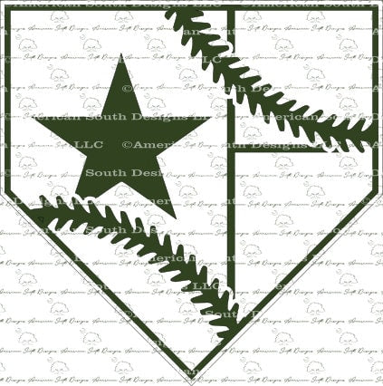 Home Plate  Texas Flag  Baseball