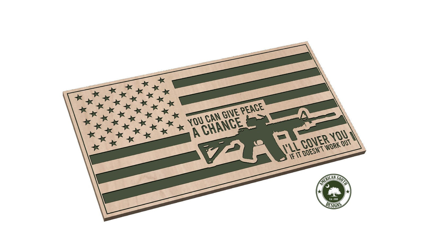 AR15  Give Peace a Chance American Flag  Digital Designs  SVG, PNG  CNC, Laser, Vinyl, etc.